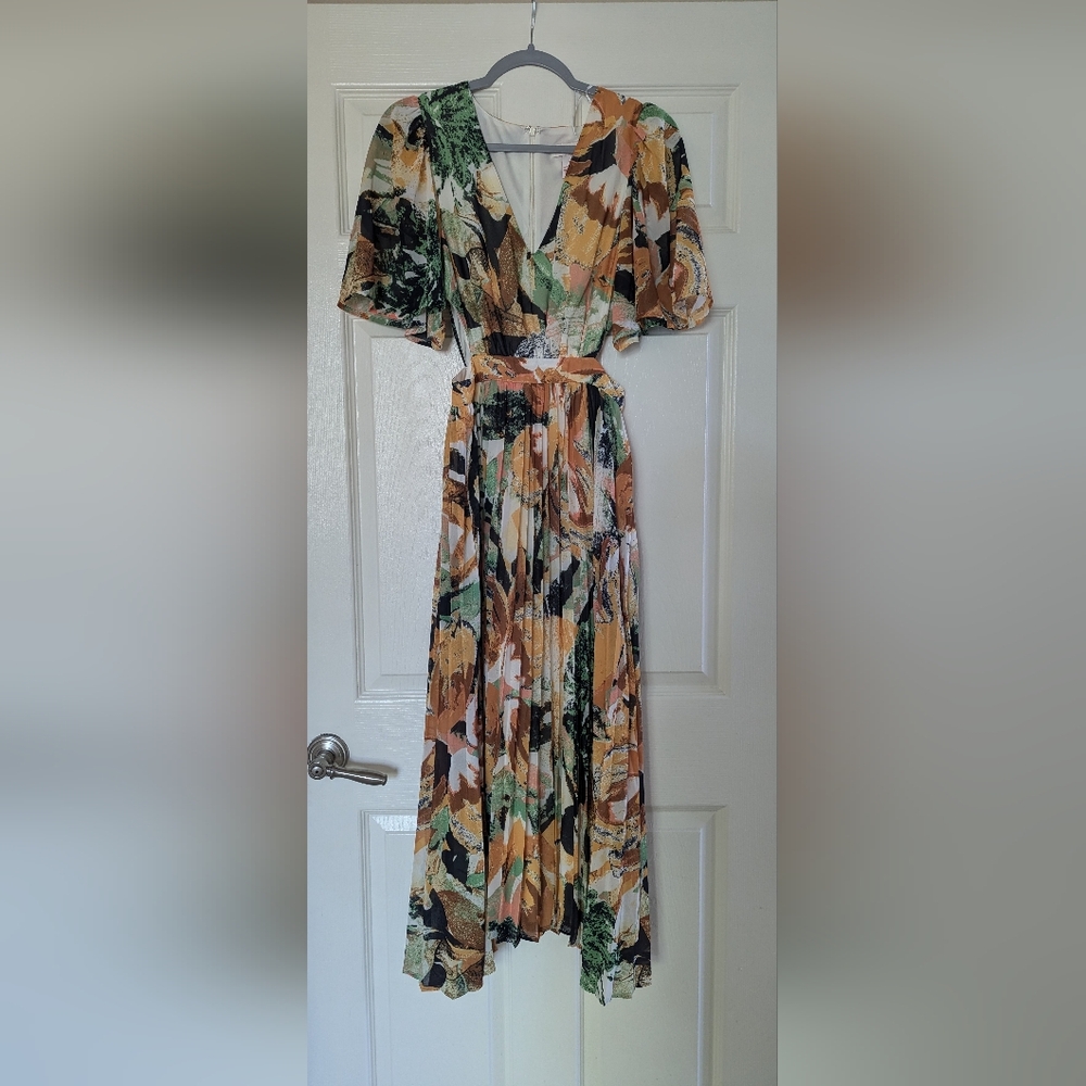 Flying Tomato Green and Orange Maxi Dress - Picture 1 of 10